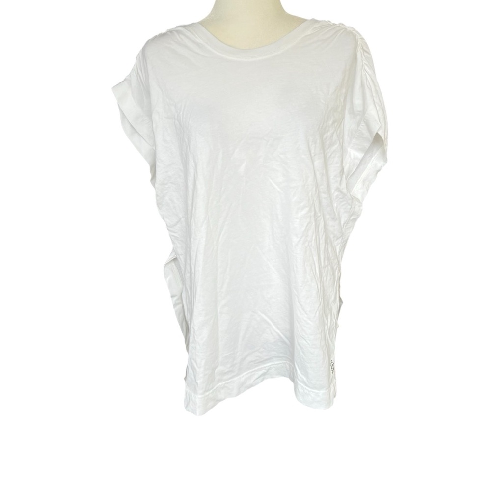 Free People Movement white oversize high low casual 100% cotton tee size XS